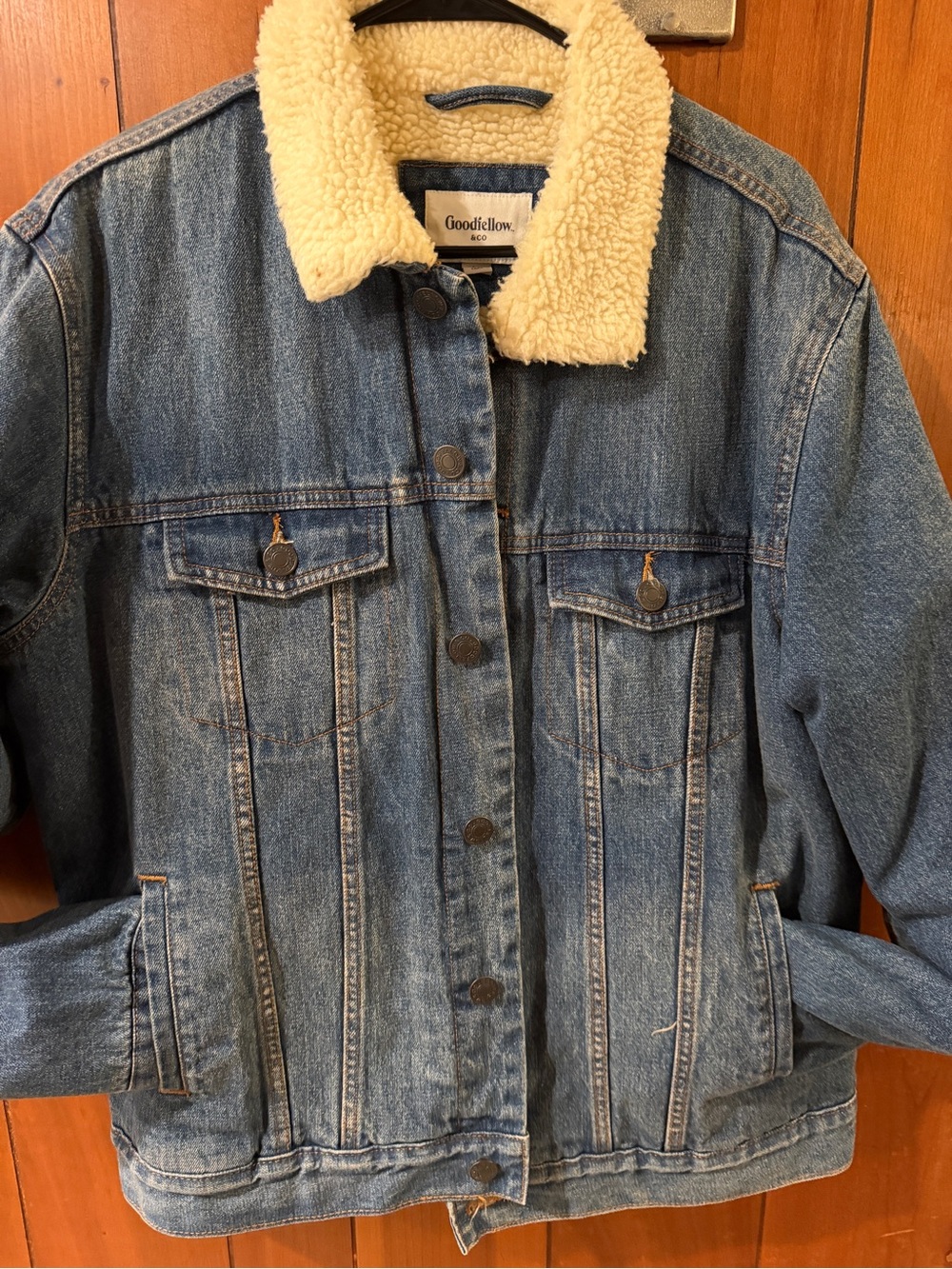 Goodfellow & Co Men Sherpa Lined Denim Jacket- size Large